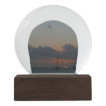 Sailboats in Sunset Tropical Seascape Snow Globe