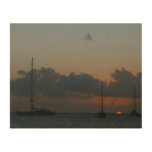 Sailboats in Sunset Tropical Seascape Wood Wall Decor