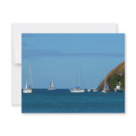 Sailboats in the Bay White and Blue Nautical