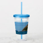 Sailboats in the Bay White and Blue Nautical Acrylic Tumbler