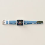 Sailboats in the Bay White and Blue Nautical Apple Watch Band