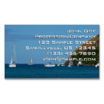 Sailboats in the Bay White and Blue Nautical Business Card Magnet
