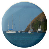 Sailboats in the Bay White and Blue Nautical Chocolate Dipped Oreo (Front)