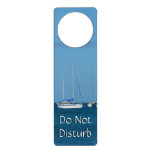 Sailboats in the Bay White and Blue Nautical Door Hanger