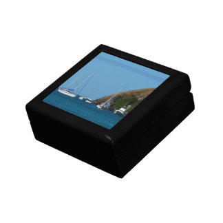 Sailboats in the Bay White and Blue Nautical Gift Box