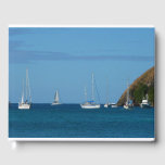 Sailboats in the Bay White and Blue Nautical Guest Book