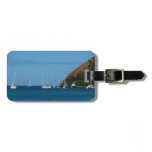 Sailboats in the Bay White and Blue Nautical Luggage Tag