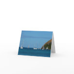 Sailboats in the Bay White and Blue Nautical Note Card