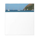 Sailboats in the Bay White and Blue Nautical Notepad