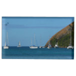 Sailboats in the Bay White and Blue Nautical Place Card Holder