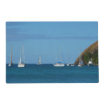 Sailboats in the Bay White and Blue Nautical Placemat