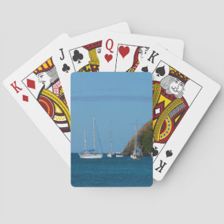 Sailboats in the Bay White and Blue Nautical Poker Cards