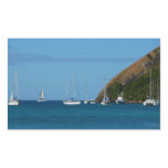 Sailboats in the Bay White and Blue Nautical Rectangular Sticker