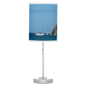 Sailboats in the Bay White and Blue Nautical Table Lamp (Front)
