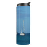 Sailboats in the Bay White and Blue Nautical Thermal Tumbler