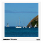 Sailboats in the Bay White and Blue Nautical Wall Decal