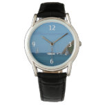 Sailboats in the Bay White and Blue Nautical Watch
