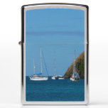 Sailboats in the Bay White and Blue Nautical Zippo Lighter