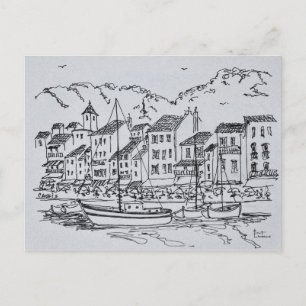 Sailboats in the Harbor   Cassis, France Postcard