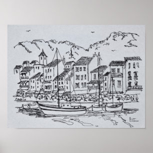 Sailboats in the Harbor   Cassis, France Poster