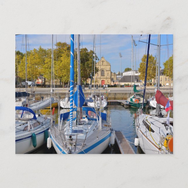Sailboats in the port of Vannes in France Postcard (Front)