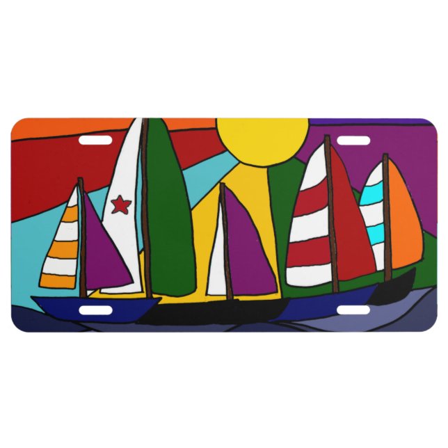 Sailboats in the Sun License Plate (Front)