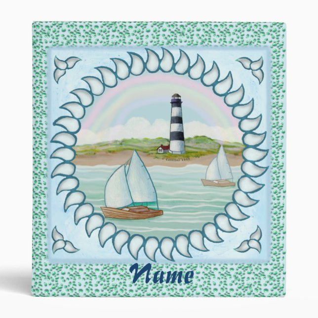 Sailboats Lighthouse Binder (Front)