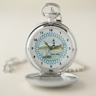 Sailboats Lighthouse custom watch