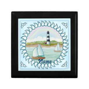 Sailboats Lighthouse  Gift Box