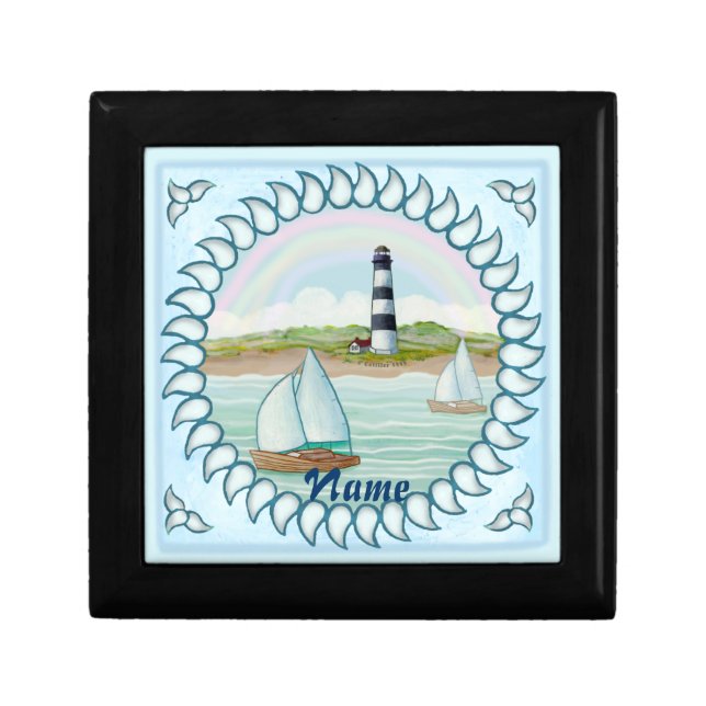 Sailboats Lighthouse  Gift Box (Front)