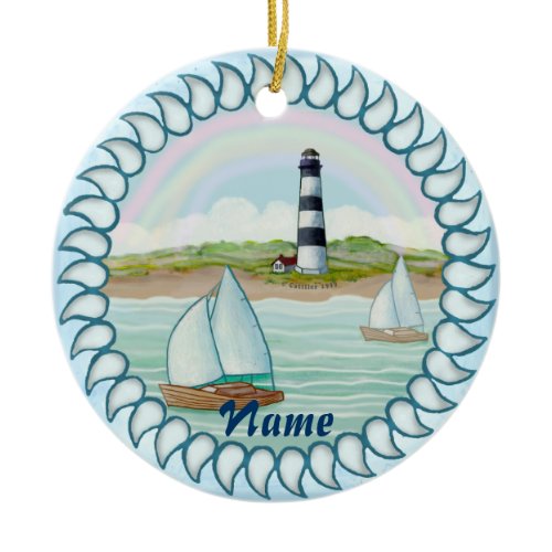 Sailboats Lighthouse  ornament