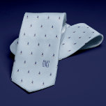 Sailboats Monogrammed Light Blue Neck Tie<br><div class="desc">Sailboats on a light blue background. Personalize with a monogram to make the perfect one of a kind gift.

Looking for a different color? No problem! Simply click the "Customize" button and select the background color of your choice.</div>