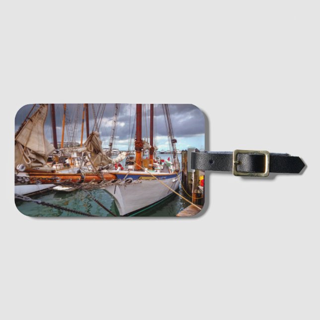 Sailboats Morred At Key West Luggage Tag (Front Horizontal)