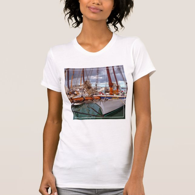 Sailboats Morred At Key West T-Shirt (Front)