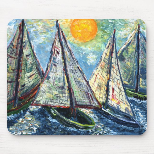 sailboats mousepad (Front)