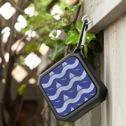 Sailboats On A Striped Sea Pattern Bluetooth Speaker