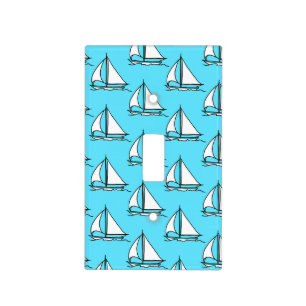 Sailboats On Blue Sea Pattern Light Switch Cover