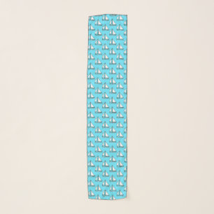 Sailboats On Blue Sea Pattern Scarf