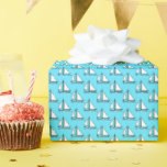 Sailboats On Blue Sea Pattern Wrapping Paper