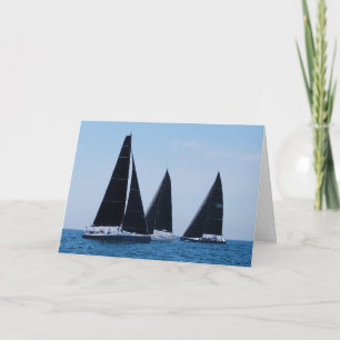 Sailboats on Blue Water Card