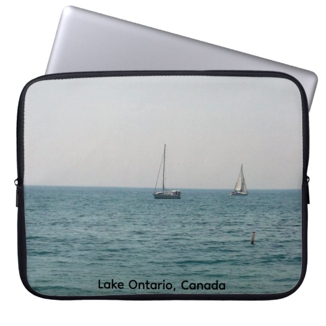 Sailboats on Lake Ontario Laptop sleeve (Front)