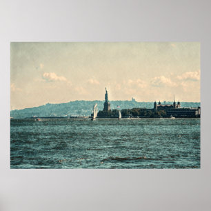 SAILBOATS ON NEW YORK BAY Poster