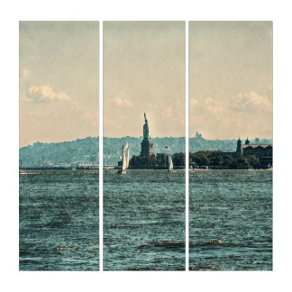 SAILBOATS ON NEW YORK BAY Triptych