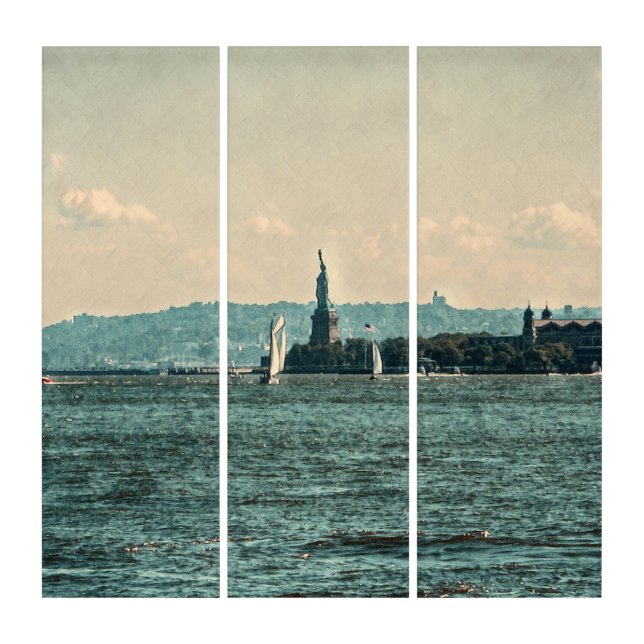 SAILBOATS ON NEW YORK BAY Triptych (Front)