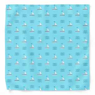 Sailboats On The Blue Sea Pattern Bandana