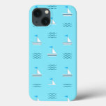Sailboats On The Blue Sea Pattern iPhone 13 Case