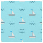 Sailboats On The Blue Sea Pattern Fabric