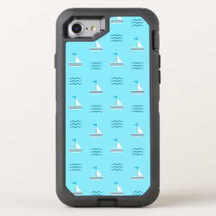 Sailboats On The Blue Sea Pattern OtterBox Defender iPhone SE/8/7 Case