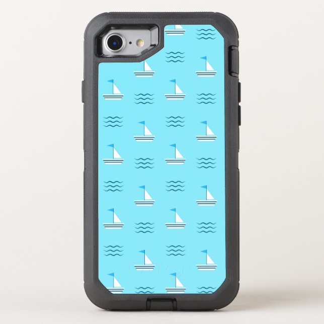 Sailboats On The Blue Sea Pattern Otterbox iPhone Case (Back)