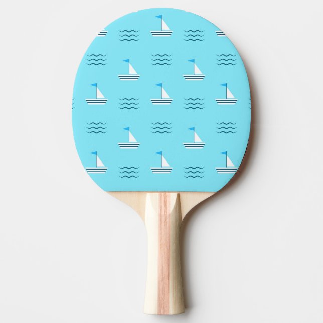 Sailboats On The Blue Sea Pattern Ping-Pong Paddle (Front)